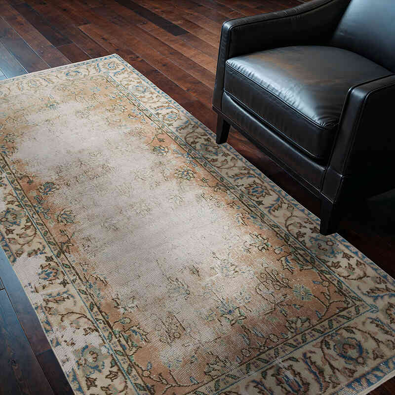 Vintage Turkish Hand-Knotted Rug - 3' 9" x 6' 11" (45" x 83") - K0067548