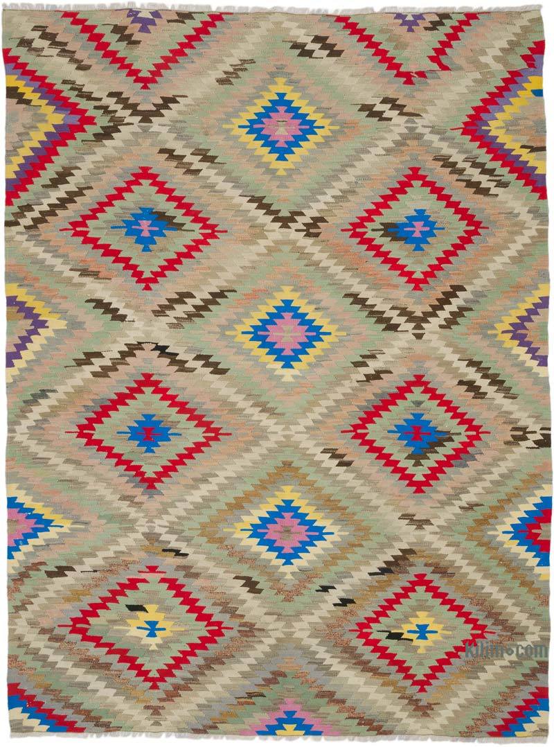 Vintage Afyon Kilim Rug - 6' 8" x 8' 10" (80" x 106") - K0067560