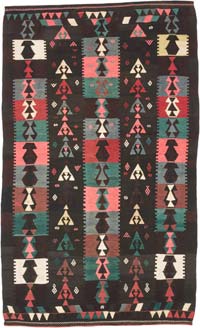 Vintage Balikesir Kilim Rug - 5' 5" x 8' 11" (65" x 107")