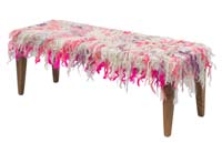Banco Tapizado con Alfombra Mohair Tulu