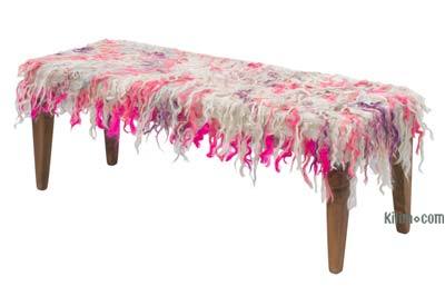 Bench Upholstered with Mohair Tulu Rug