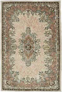 Vintage Turkish Hand-Knotted Rug - 6' 3" x 9' 1" (75" x 109")