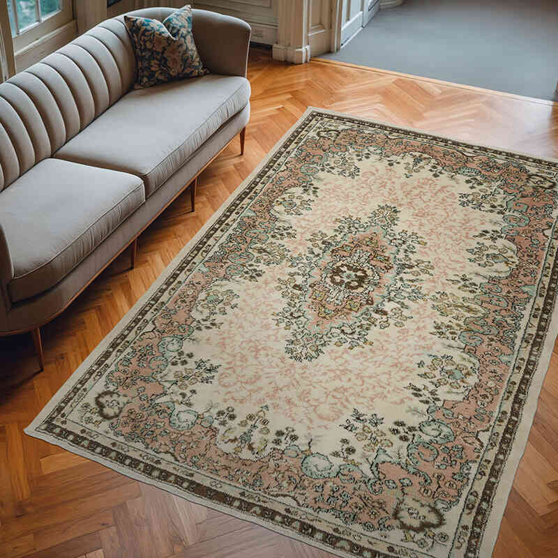 Vintage Turkish Hand-Knotted Rug - 6' 3" x 9' 1" (75" x 109") - K0067761