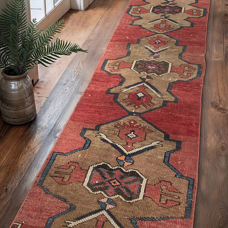 Vintage Turkish Hand-Knotted Runner - 2' 11" x 11' 7" (35" x 139") - K0067776