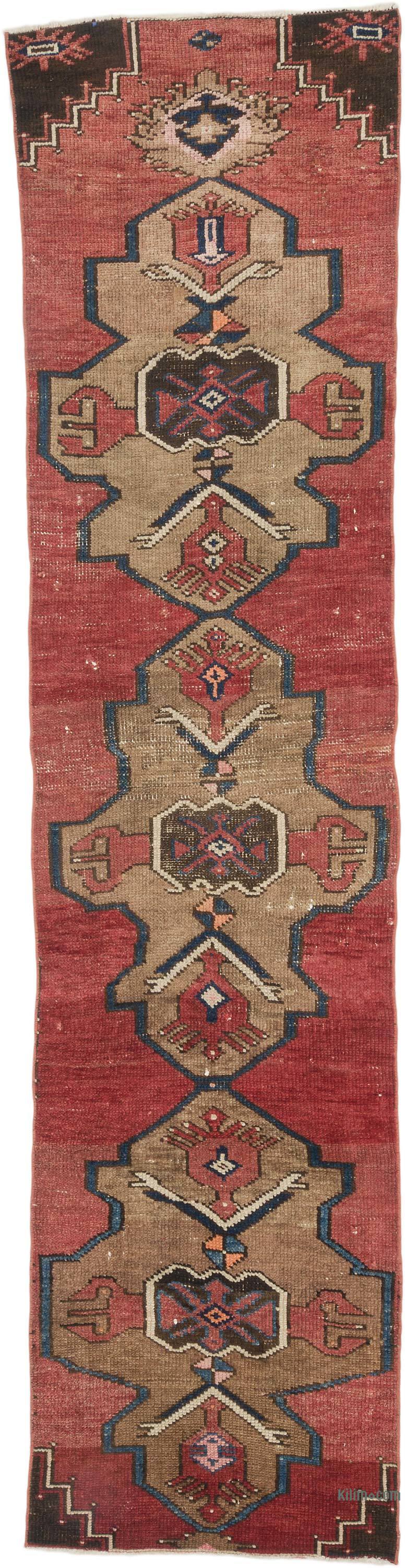 Vintage Turkish Hand-Knotted Runner - 2' 11" x 11' 7" (35" x 139") - K0067776