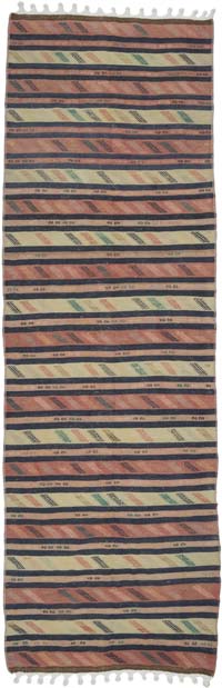 Vintage Anatolian Kilim Runner - 3' 10" x 12' 4" (46" x 148")