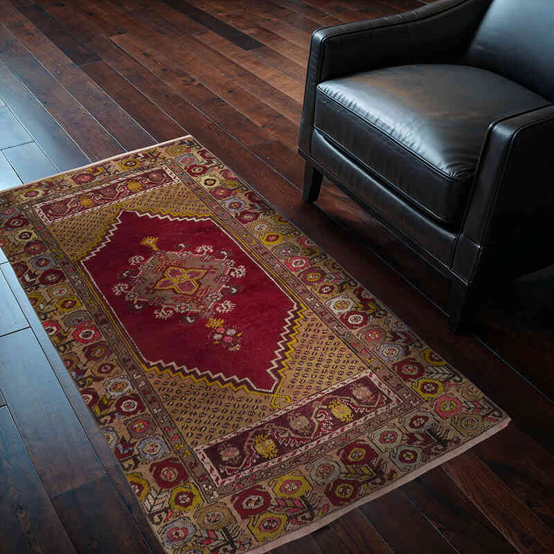 Alfombra Vintage Turca Anudada a Mano - 89 cm x 160 cm - K0067795
