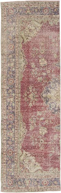 Vintage Turkish Hand-Knotted Runner - 3' 3" x 10' 4" (39" x 124")