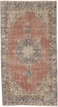 Alfombra Vintage Turca Anudada a Mano - 111 cm x 204 cm