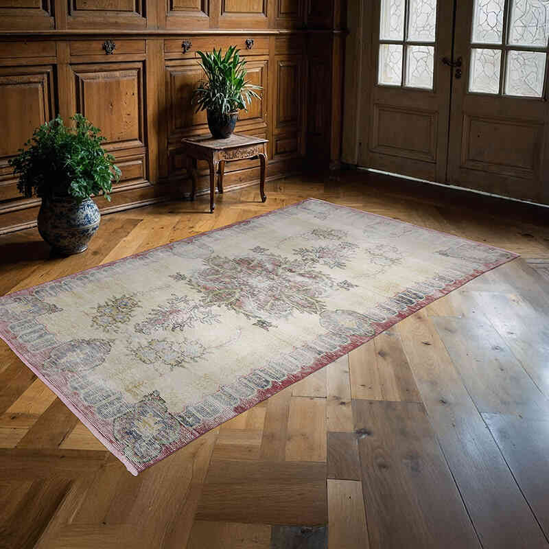 Alfombra Vintage Turca Anudada a Mano - 139 cm x 230 cm - K0067849