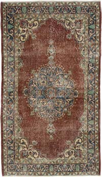 Alfombra Vintage Turca Anudada a Mano - 122 cm x 210 cm