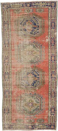 Vintage Turkish Hand-Knotted Rug - 4' 11" x 11' 3" (59" x 135")