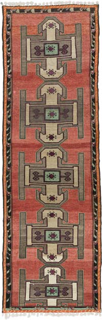 Alfombra Turca Vintage De Pasillo - 206 cm x 633 cm