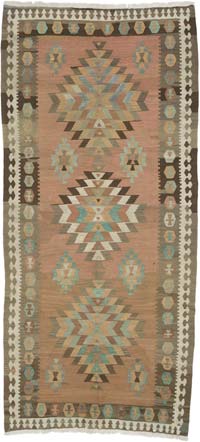 Alfombra Vintage Turca Anudada a Mano - 142 cm x 309 cm