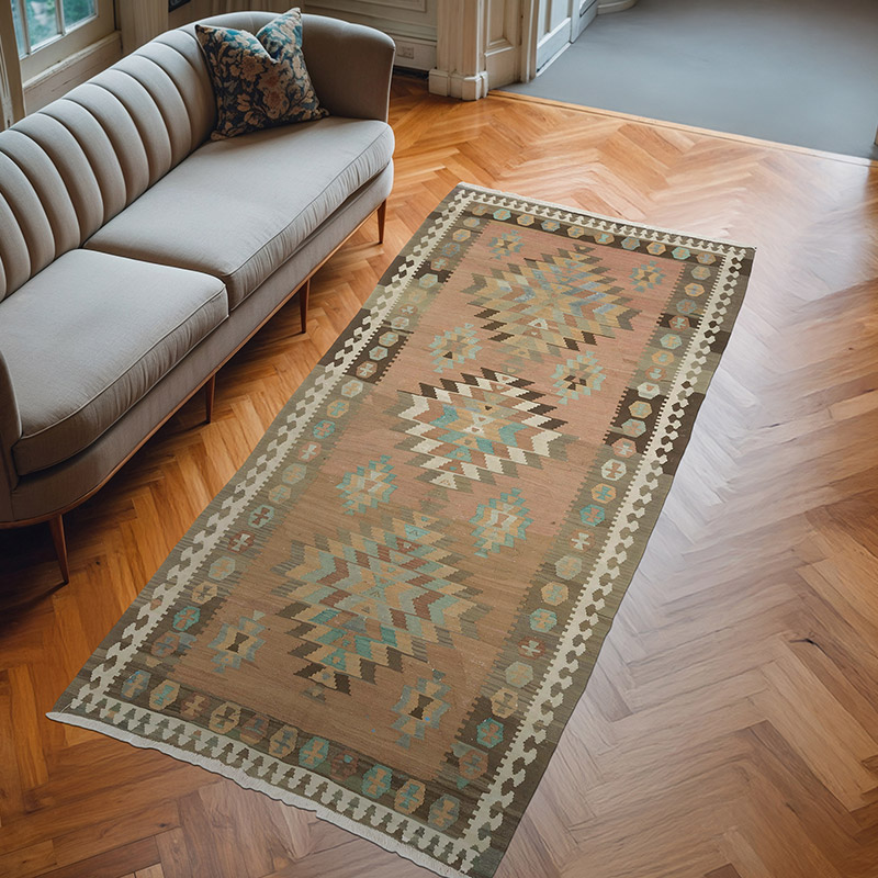 Alfombra Vintage Turca Anudada a Mano - 142 cm x 309 cm - K0067895