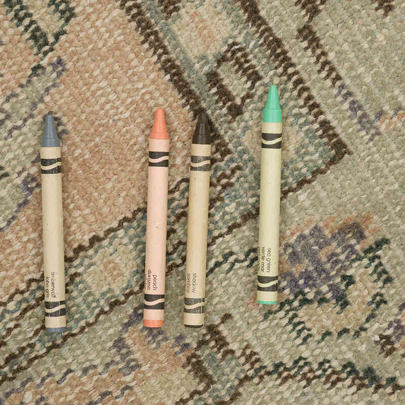 Alfombra De Retazos Turca Sobre-Teñida - 122 cm x 122 cm - K0067913