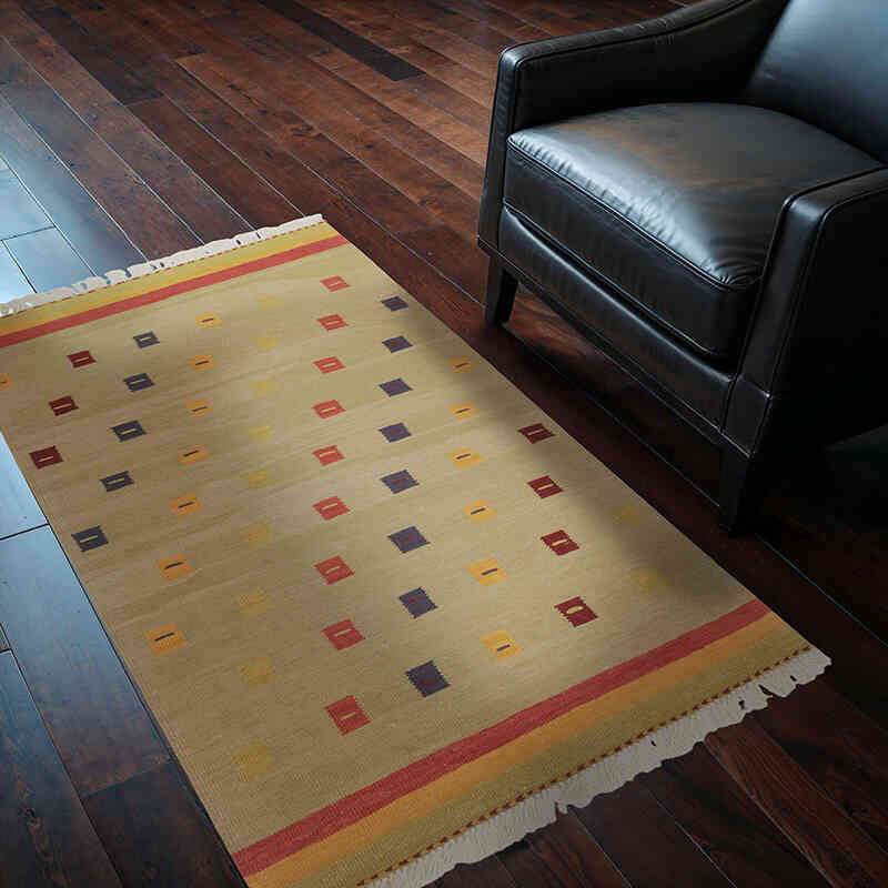 New Handwoven Turkish Kilim Rug - 3' 2" x 5' 3" (38" x 63") - K0068218