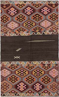 Vintage Bayburt Kilim Rug - 3' 7" x 5' 11" (43" x 71")