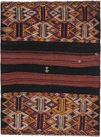 Vintage Bayburt Kilim Rug - 3' 5" x 4' 6" (41" x 54")