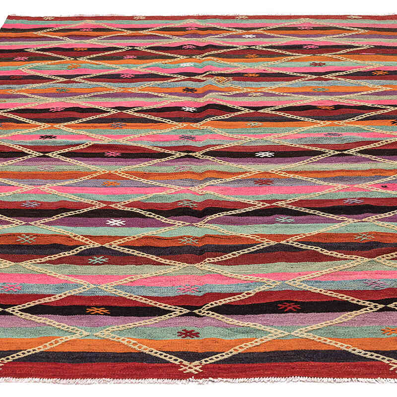 Vintage Afyon Kilim Rug - 5' 5" x 7' 1" (65" x 85") - K0068288