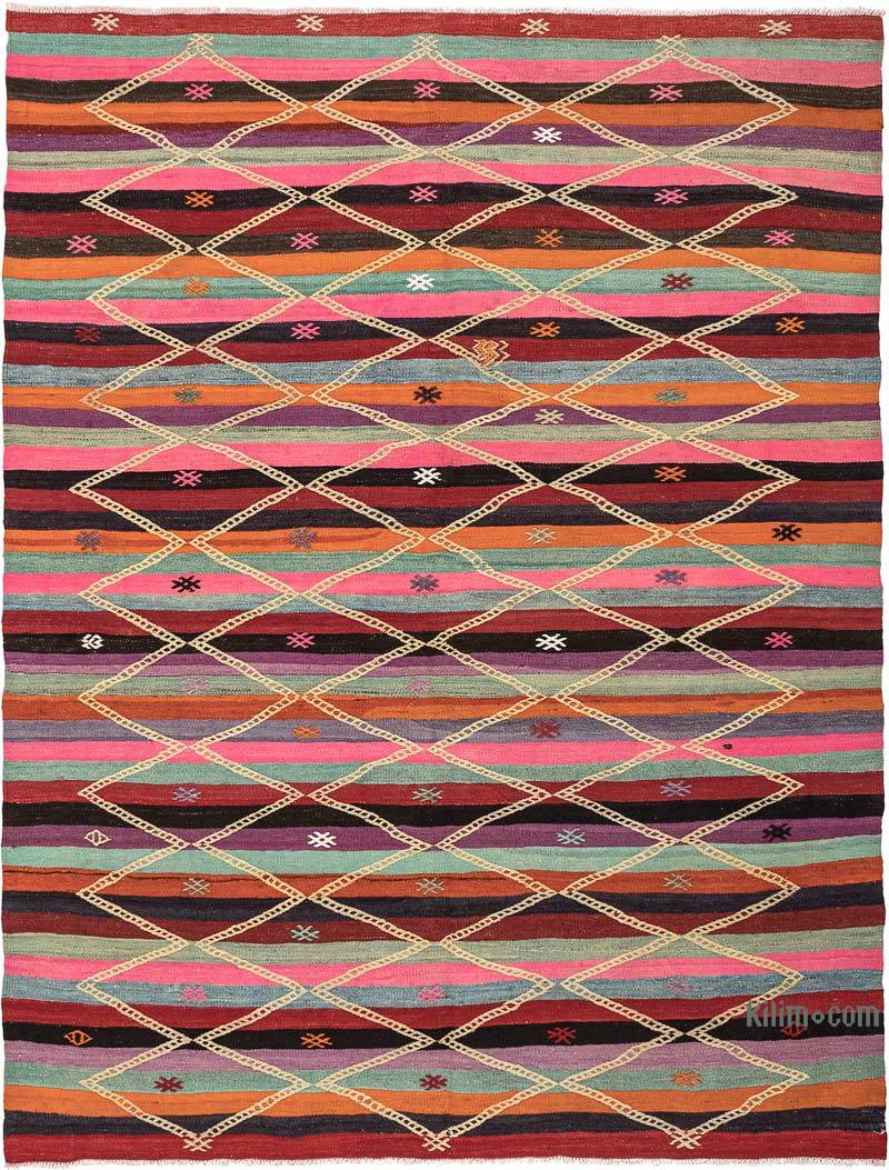Vintage Afyon Kilim Rug - 5' 5" x 7' 1" (65" x 85") - K0068288