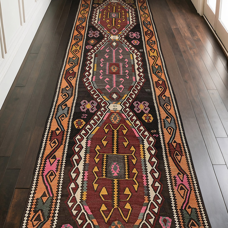 Vintage Kars Kilim Rug - 4' 1" x 12' 2" (49" x 146") - K0068295