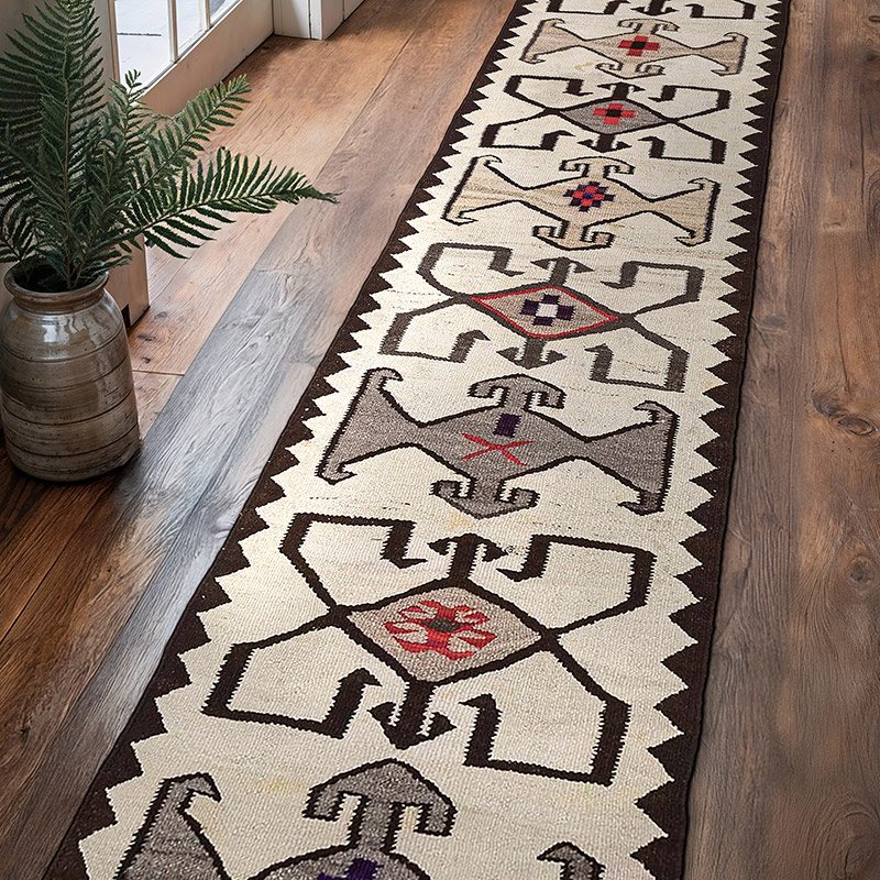 Vintage Tribal Kilim Runner - 2' 8" x 12' 6" (32" x 150") - K0068305