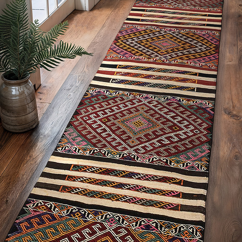 Vintage Kars Jijim Runner - 3' 3" x 12' 7" (39" x 151") - K0068315