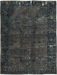 Alfombra Oriental Vintage Teñida a Mano Sobretintada - 195 cm x 253 cm