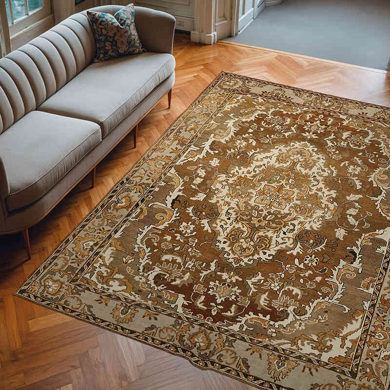 Vintage Hand-Knotted Oriental Rug - 7' 10" x 9' 9" (94" x 117") - K0068365