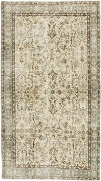 Alfombra Vintage Turca Anudada a Mano - 115 cm x 208 cm