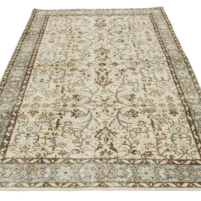 Alfombra Vintage Turca Anudada a Mano - 115 cm x 208 cm - K0068391