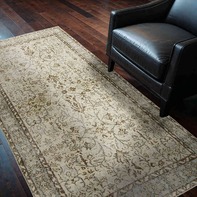 Alfombra Vintage Turca Anudada a Mano - 115 cm x 208 cm - K0068391