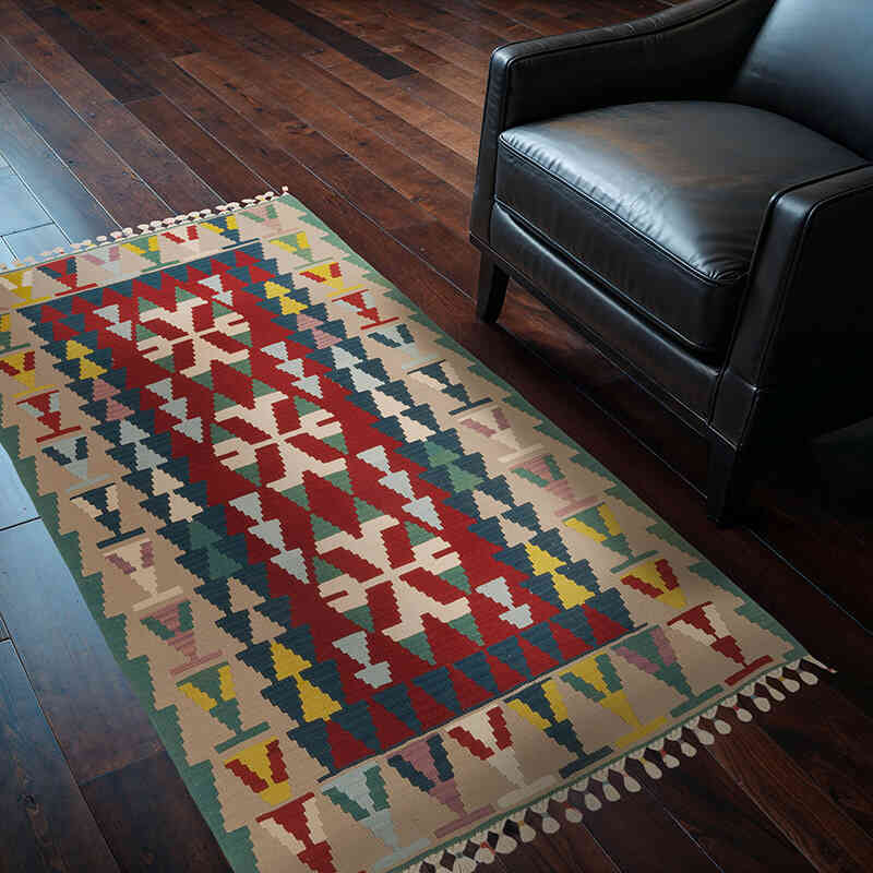 New Kayseri Kilim Rug - 3' 7" x 5' 7" (43" x 67") - K0068420
