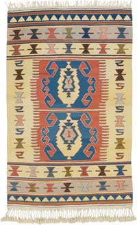 Vintage Turkish Kilim Rug - 4' 1" x 6' 5" (49" x 77")