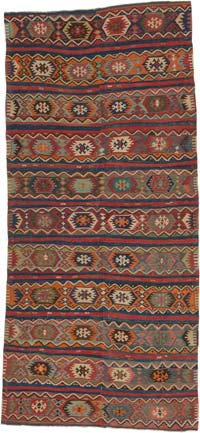 Vintage Malatya Kilim Rug - 5' 3" x 11' 2" (63" x 134")
