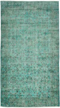 Boyalı El Dokuma Vintage Halı - 116 cm x 208 cm