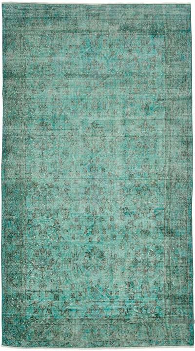 Boyalı El Dokuma Vintage Halı - 116 cm x 208 cm