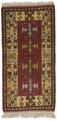 El Dokuma Vintage Halı - 56 cm x 112 cm