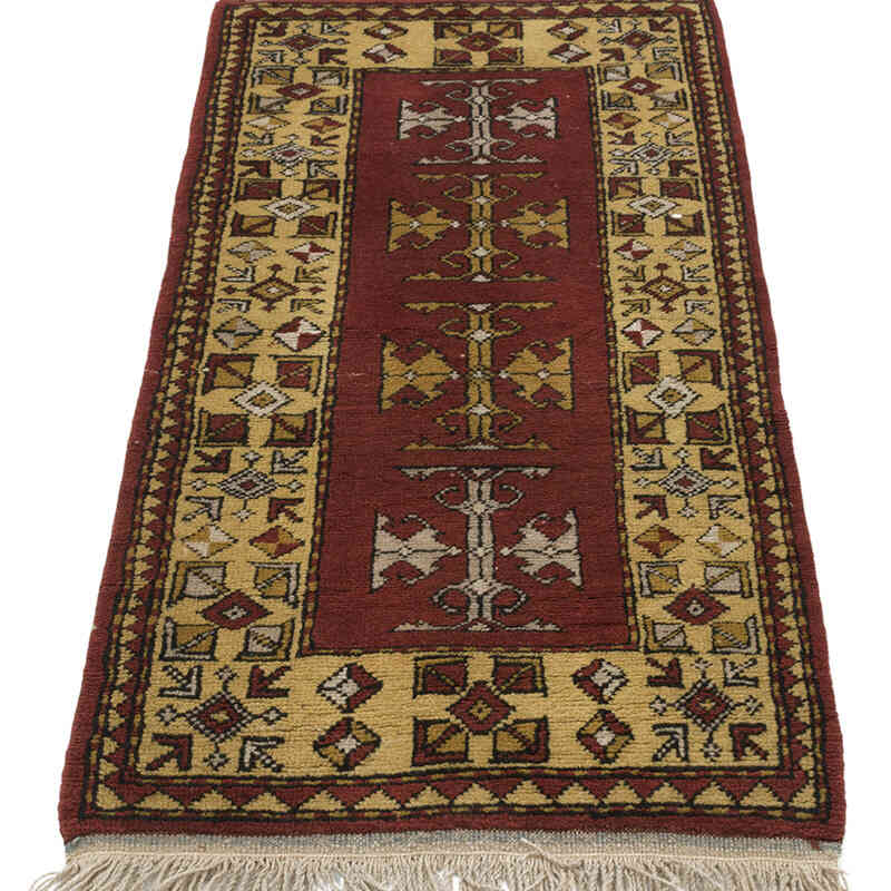 Alfombra Vintage Turca Anudada a Mano - 56 cm x 112 cm - K0068817