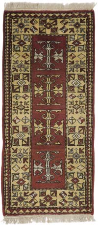 Alfombra Vintage Turca Anudada a Mano - 57 cm x 125 cm