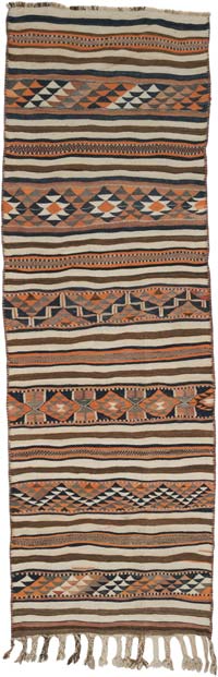 Vintage Herki Kilim Runner - 3' 7" x 11' 2" (43" x 134")