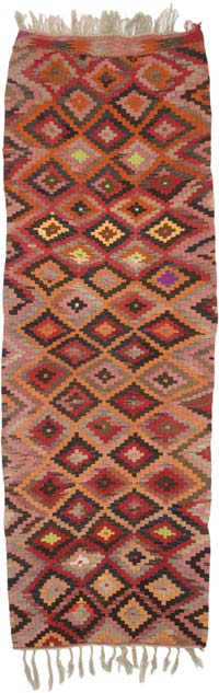 Vintage Anadolu Kilim Yolluk - 114 cm x 330 cm