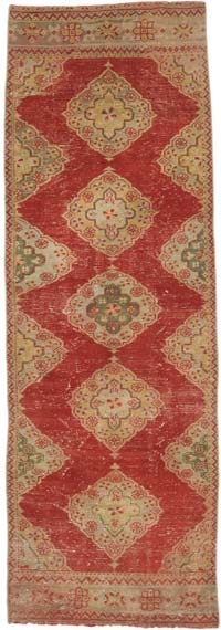 Vintage Turkish Hand-Knotted Runner - 3' 4" x 9' 10" (40" x 118")