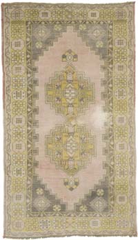 Alfombra Vintage Turca Anudada a Mano - 121 cm x 211 cm