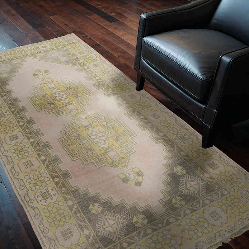 Alfombra Vintage Turca Anudada a Mano - 121 cm x 211 cm - K0068837