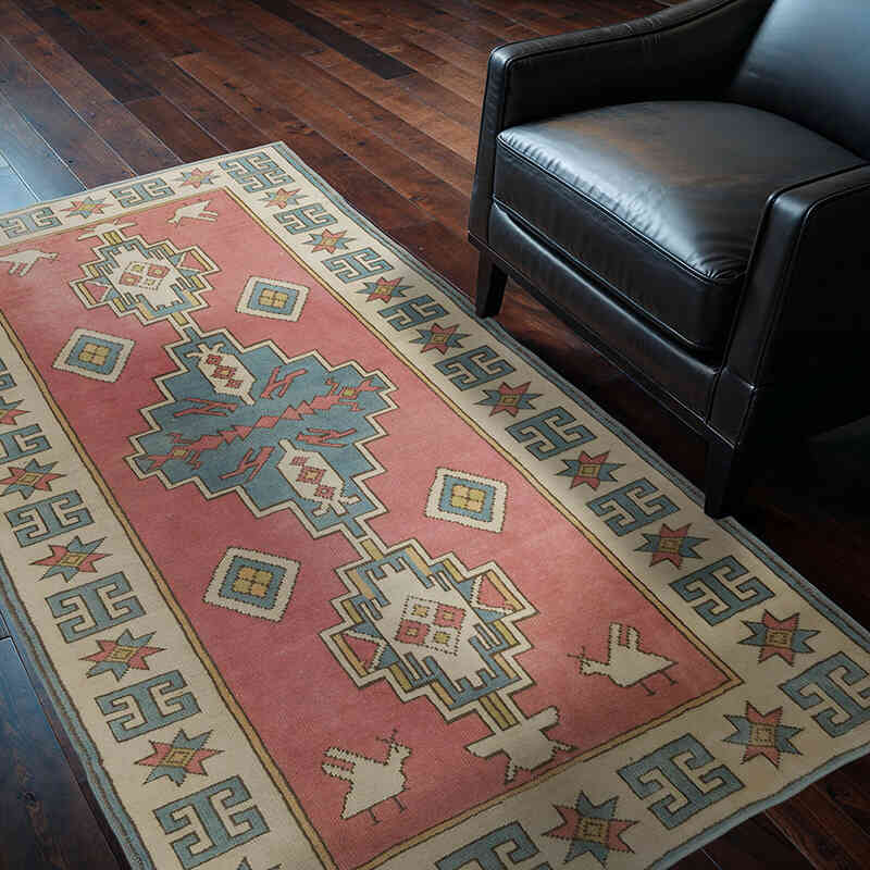 Vintage Turkish Hand-Knotted Rug - 4'  x 6' 4" (48" x 76") - K0068846