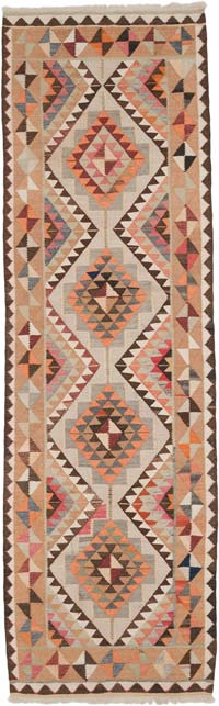 Vintage Tribal Kilim Runner - 3' 1" x 10'  (37" x 120")