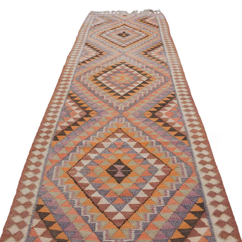 Vintage Tribal Kilim Runner - 3' 1" x 11' 7" (37" x 139") - K0068855