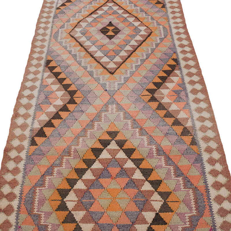 Vintage Tribal Kilim Runner - 3' 1" x 11' 7" (37" x 139") - K0068855